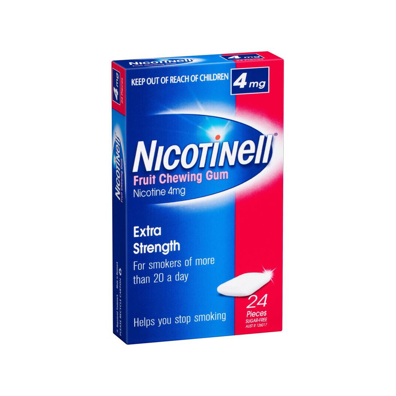 Nicotinell Extra Strength 4mg Fruit Chewing Gum 24 Pieces
