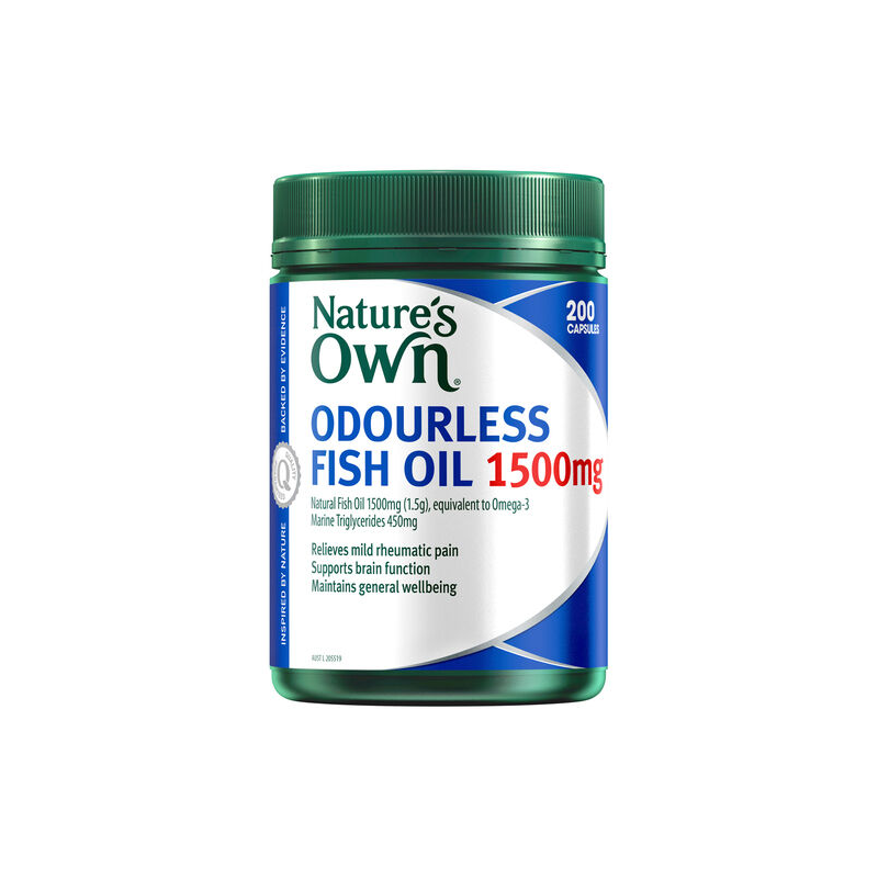 Nature's Own Odourless Fish Oil 1500mg 200 Capsules