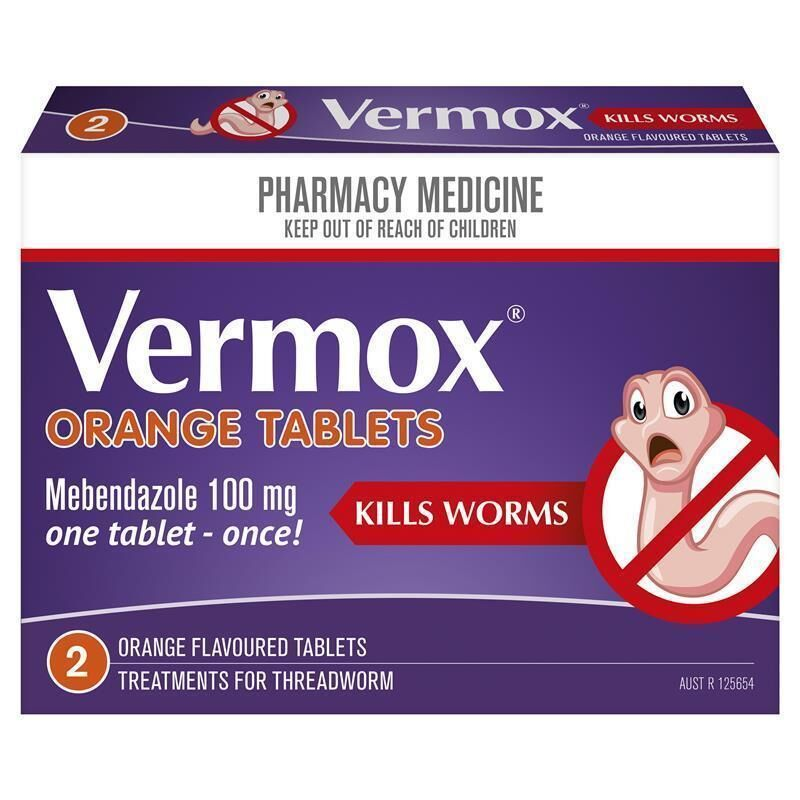 Vermox Orange Tablets 2 Tablets