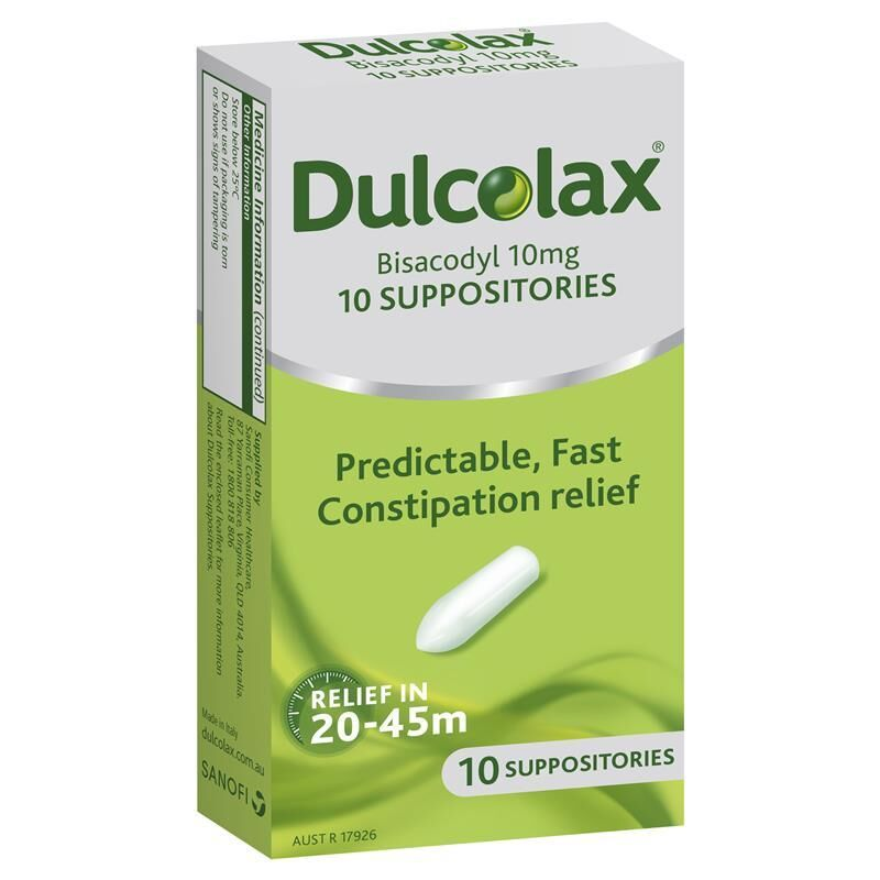 Dulcolax Laxative 10mg 10 Suppositories