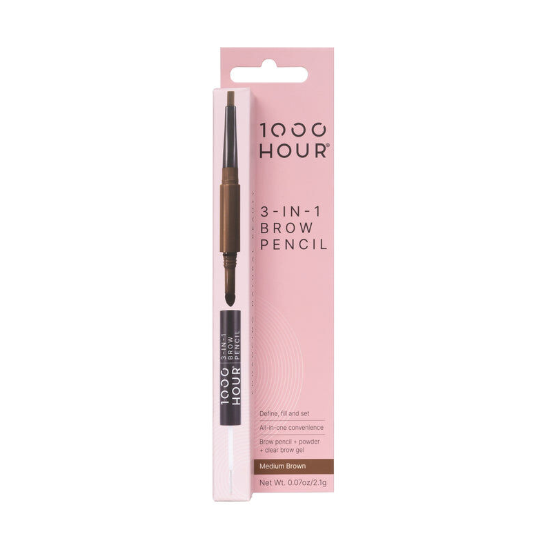 1000 Hour 3 in 1 Brow Pencil 2.1g - Medium Brown