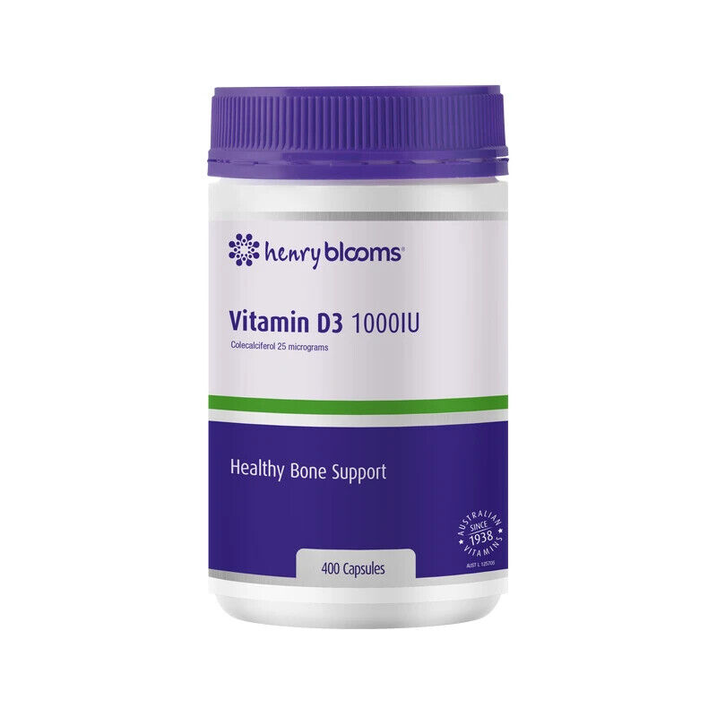 Henry Blooms Vitamin D3 1000IU 400 Capsules
