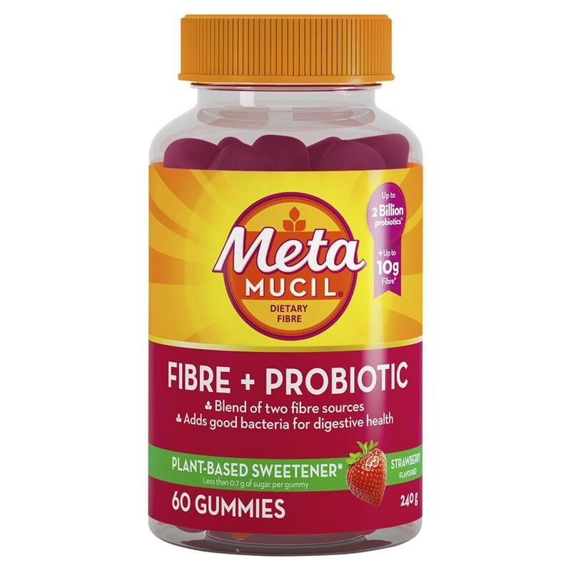 Metamucil Fibre + Probiotic 60 Strawberry Flavoured Gummies