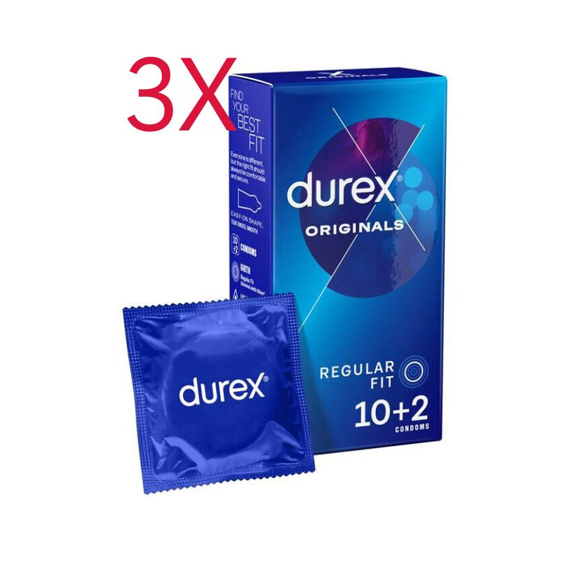3X Durex Originals Regular Fit 10 Condoms