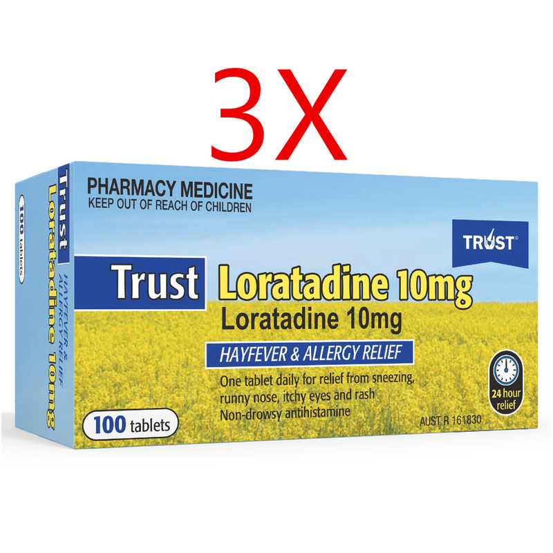 Trust Loratadine 10mg Antihistamine 300 Tablets Same as Claratyne