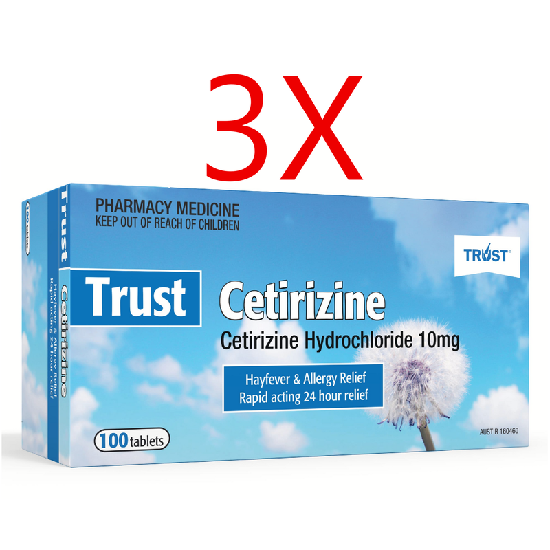 Trust Cetirizine 10mg Antihistamine 300 Tablets Same as Zyrtec