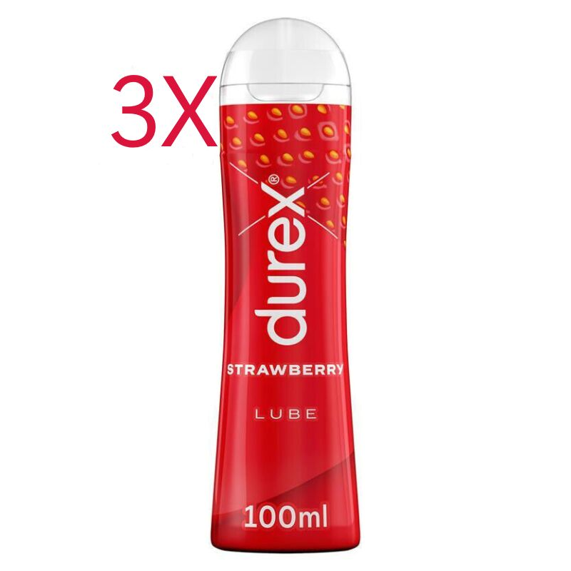 3X Durex Strawberry Lube 100ml Lubricant