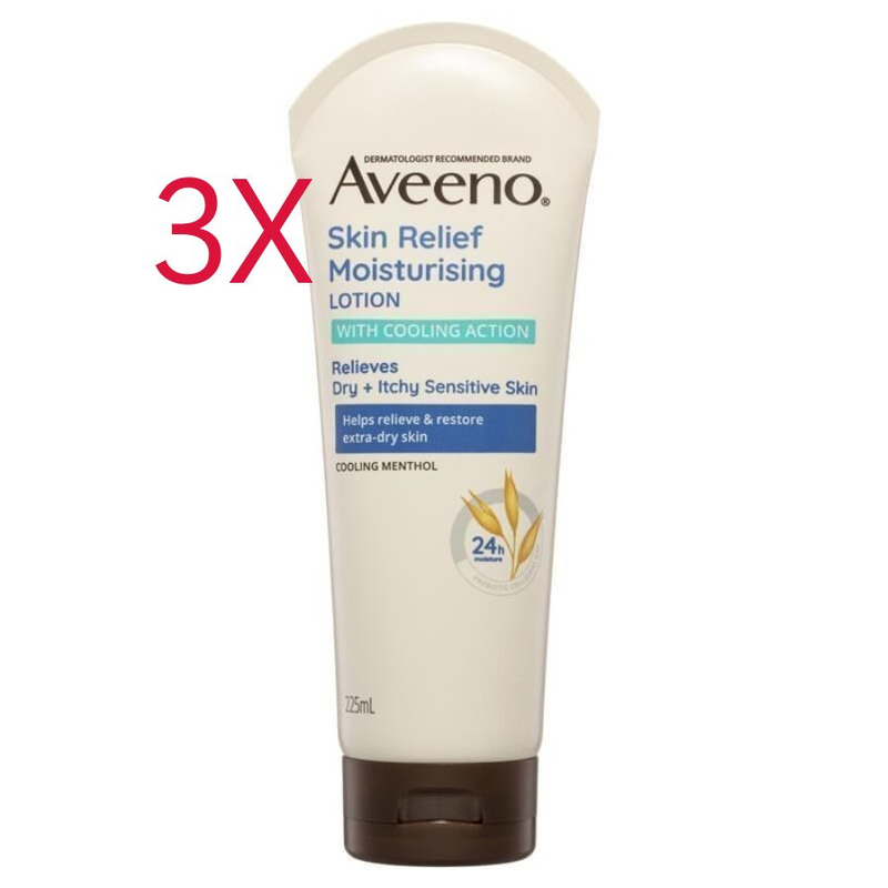 3X Aveeno Skin Relief Moisturising Lotion 225ml