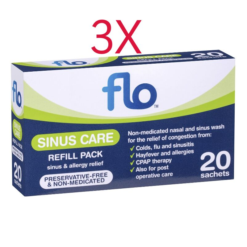 3X Flo Sinus Care Refill Pack 20 Sachets