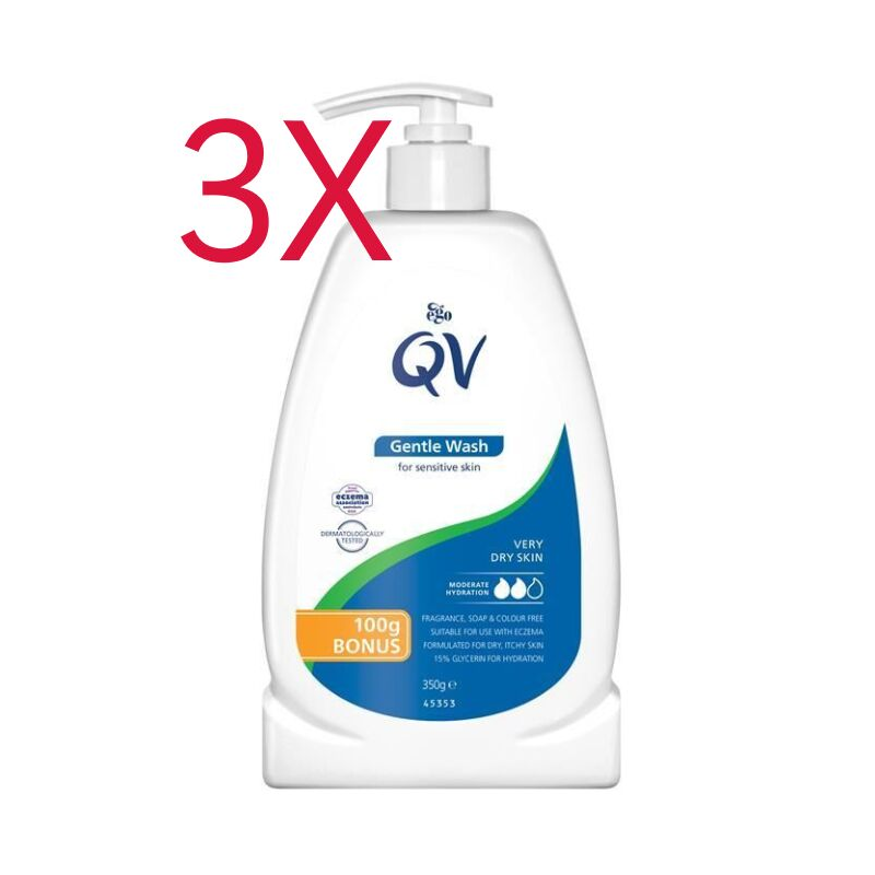 3X Ego Qv Gentle Wash 350g