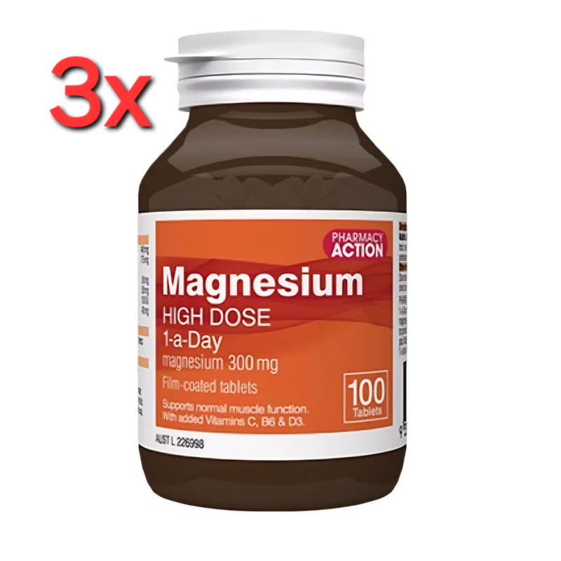 Pharmacy Action Magnesium 300mg 300 Tablets Same As Blackmores Bio Magnesium