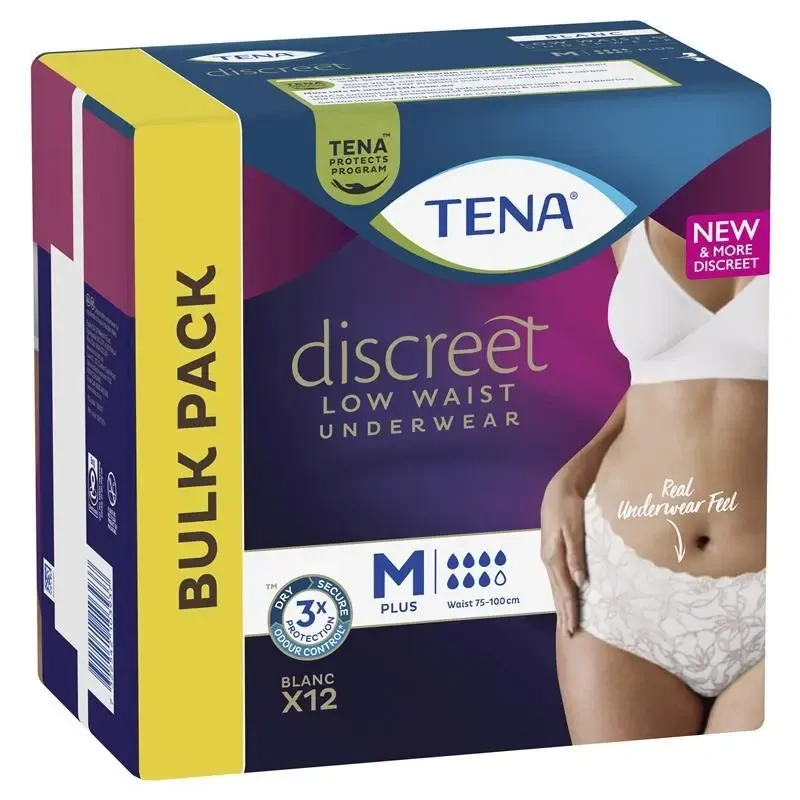 Tena Discreet Low Waist Underwear White 12 Underwears - Medium Plus