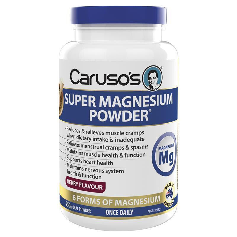 Caruso's Super Magnesium Powder Berry Flavour 250g Oral Powder