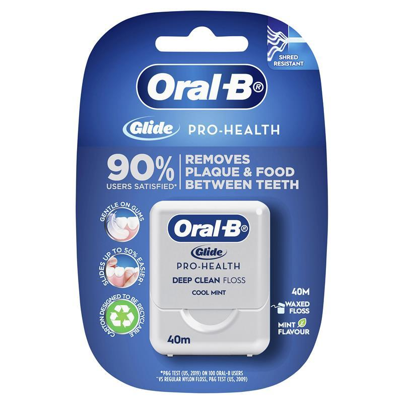 Oral B Pro Health Glide Deep Clean Floss Waxed Cool Mint 40m