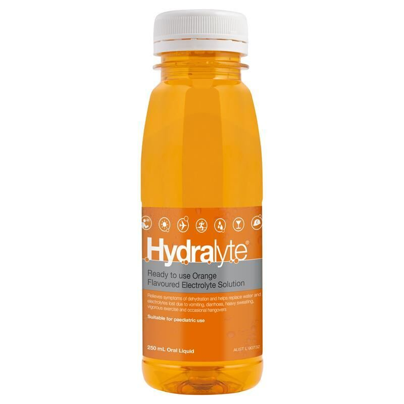Hydralyte Ready To Use Orange 250ml Electrolyte Solution