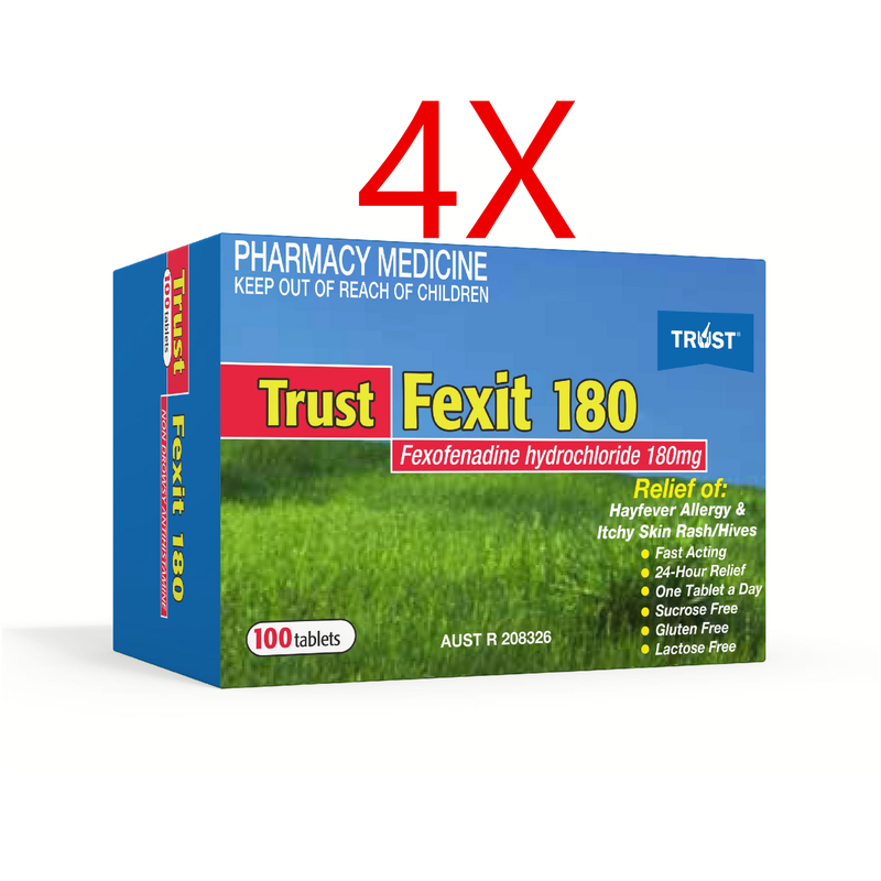 Trust Fexit 180mg Antihistamine 400 Tablets Fexofenadine Hydrochloride 180mg