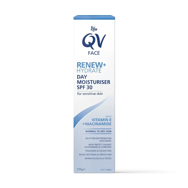 Ego Qv Face Renew + Hydrate Day Moisturiser SPF30 125g