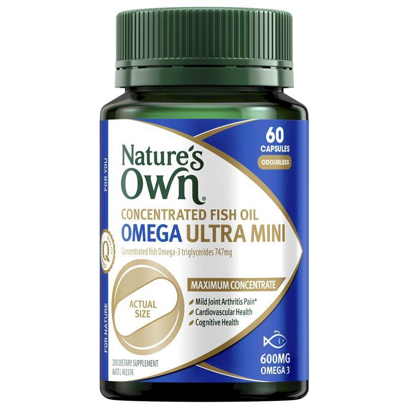 Nature's Own Concentrated Omega Fish Oil Ultra Mini 60 Capsules