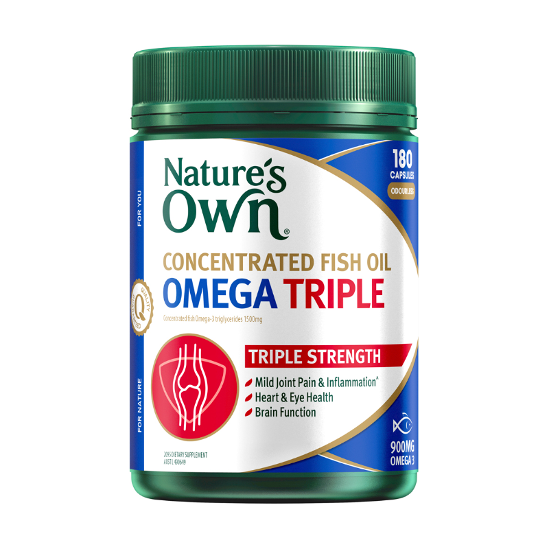 Nature's Own Concentrated Fish Oil Omega Triple 180 Capsules