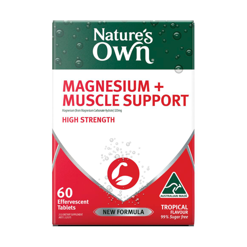 Nature's Own Magnesium + Muscle Support 60 Effervescent Tablets