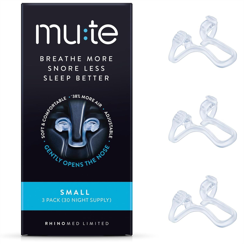 Mute Nasal Dilator for Better Breathing and Snoring Reduction Size Small 3-Pack