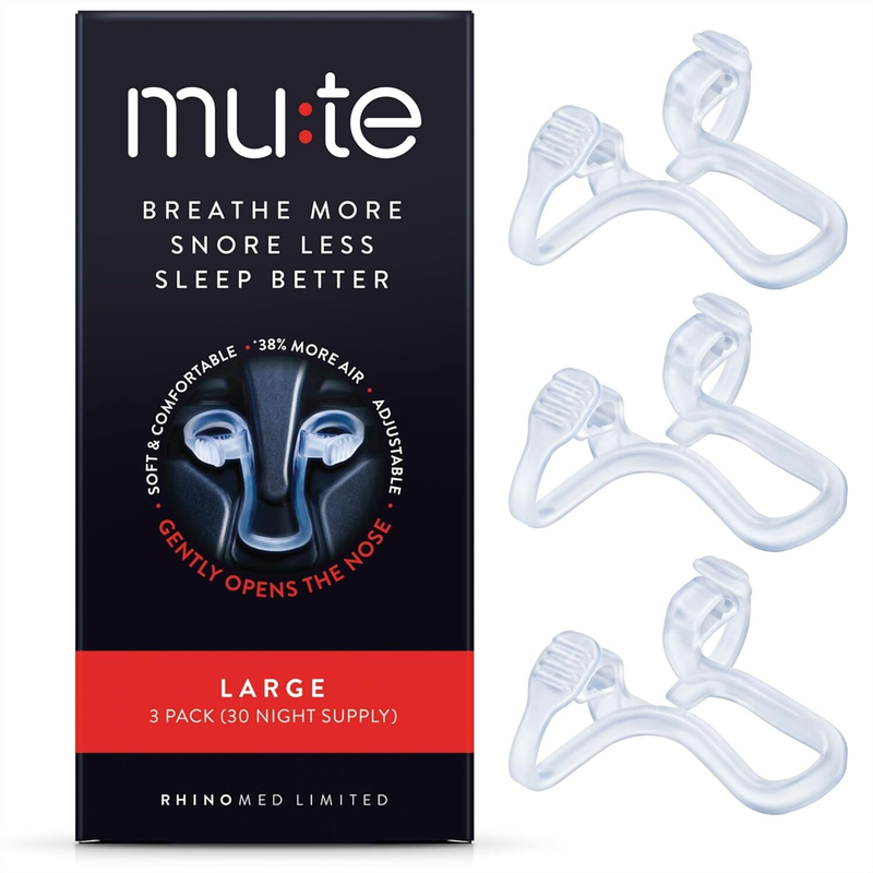 Mute Nasal Dilator for Better Breathing and Snoring Reduction Size Large 3-Pack