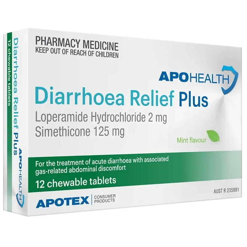 APH Diarrhoea Relief Plus 12 Chewable Tablets Same as Imodium Advanced