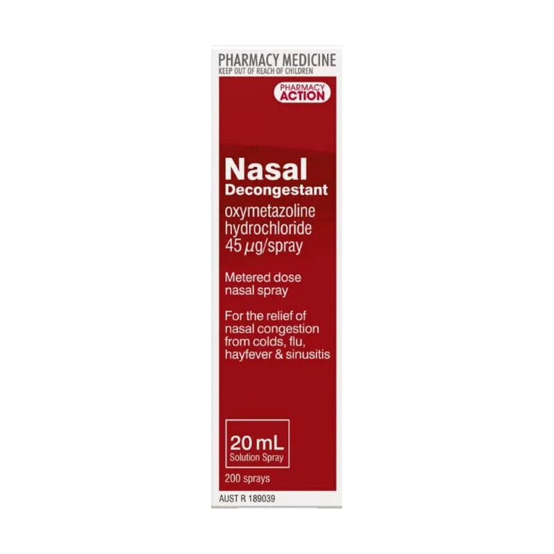 Pharmacy Action Nasal Decongestant Spray 20ml Same as Sudafed Decongestant Sp