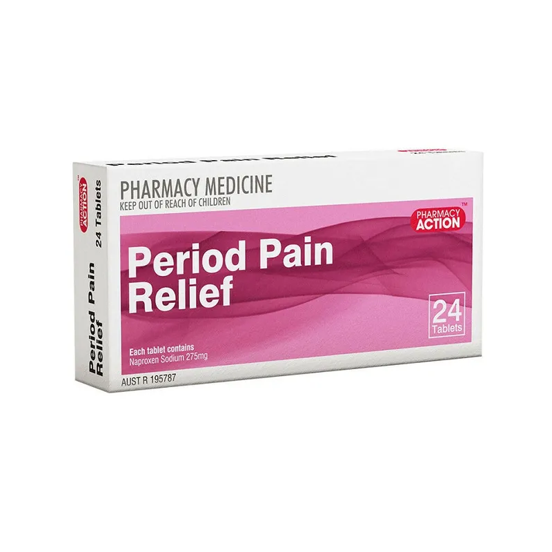 Pharmacy Action Period Pain Relief 24 Tablets Same as Naprogesic