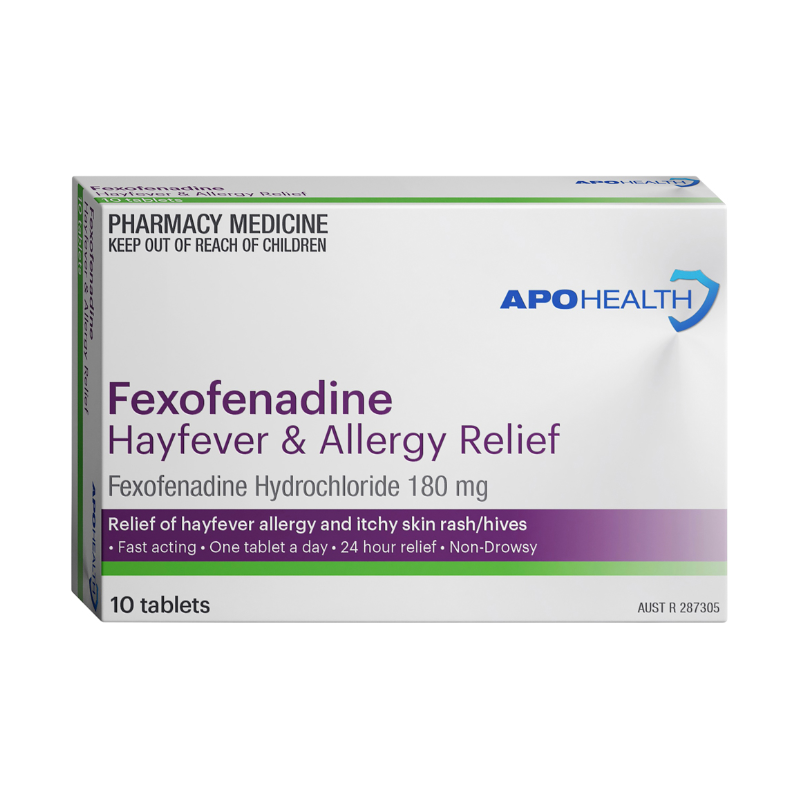 APH Fexofenadine 180 Hayfever & Allergy Relief 10 Tablets Same as Telfast