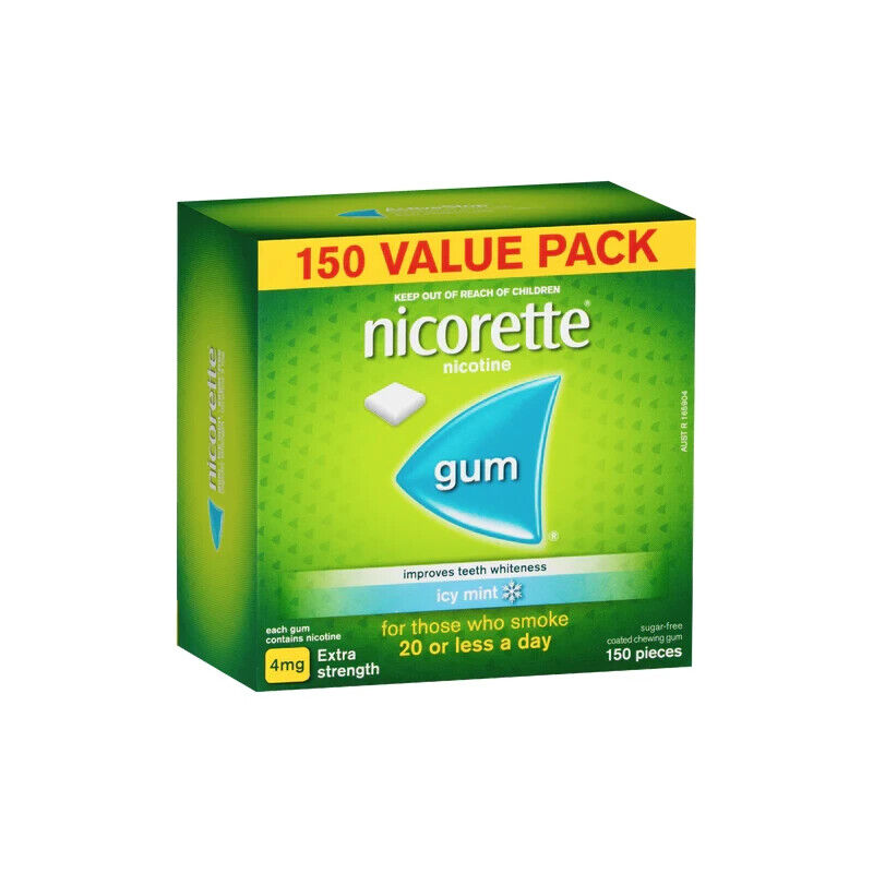Nicorette Gum Icy Mint Extra Strength 4mg 150 Chewing Gums