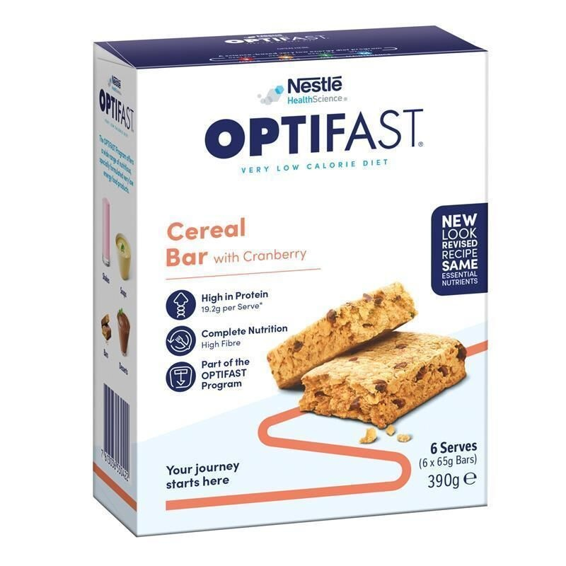 Optifast VLCD Bar Cereal With Cranberry 6 x 65g