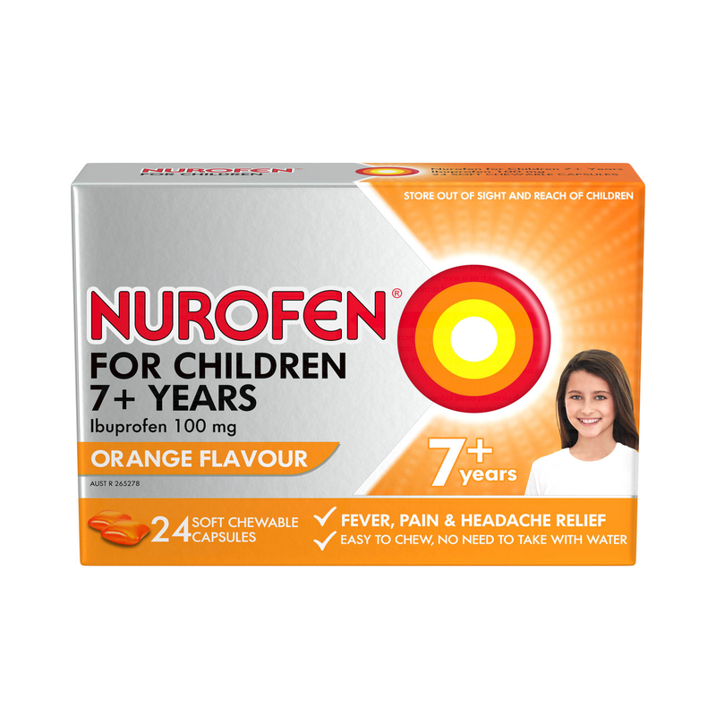 Nurofen For Children 7+ Years Orange 24 Chewable Capsules