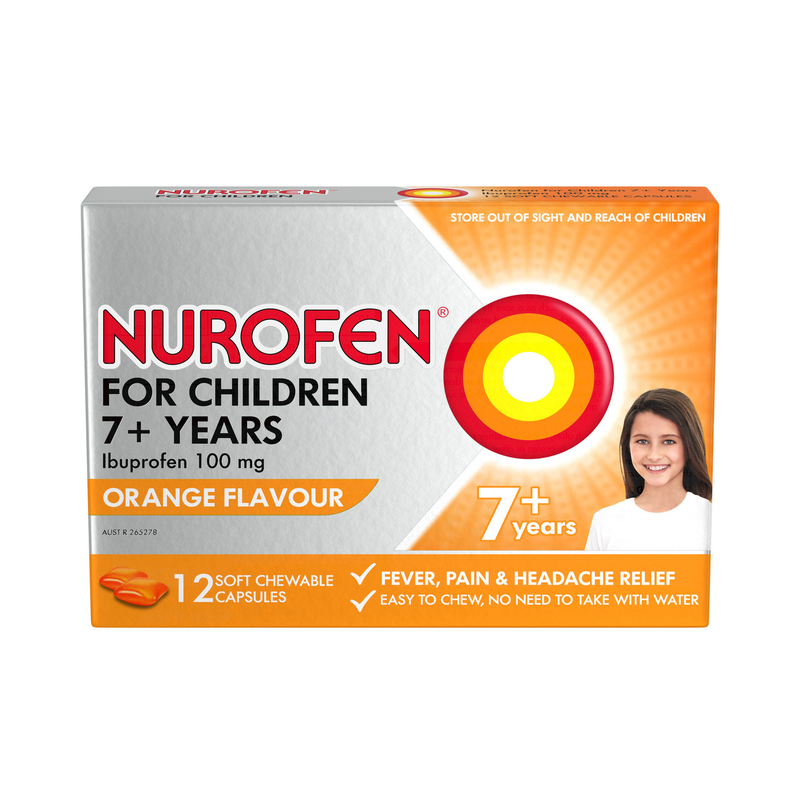 Nurofen For Children 7+ Years Orange 12 Chewable Capsules