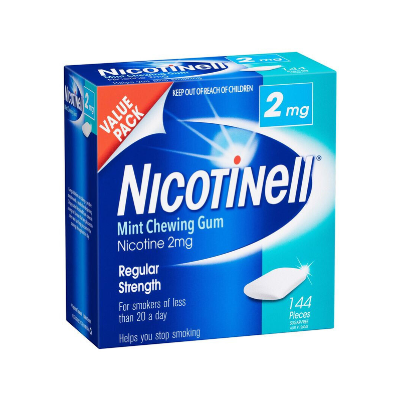 Nicotinell Regular Strength 2mg Mint Chewing Gum 144 Pieces