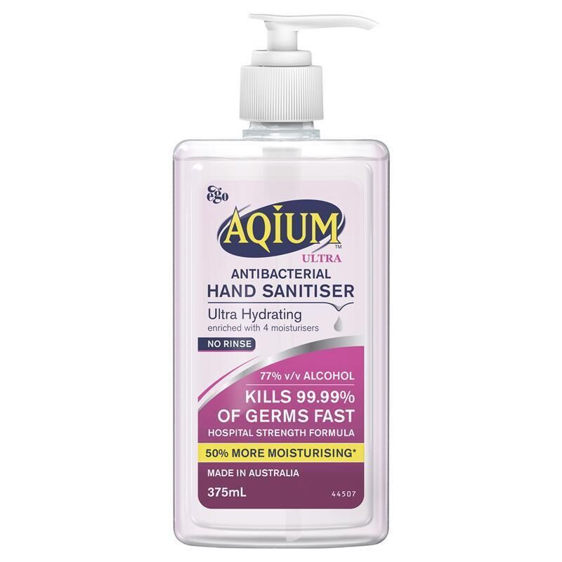 Ego Aqium Antibacterial Hand Sanitiser Ultra 375ml