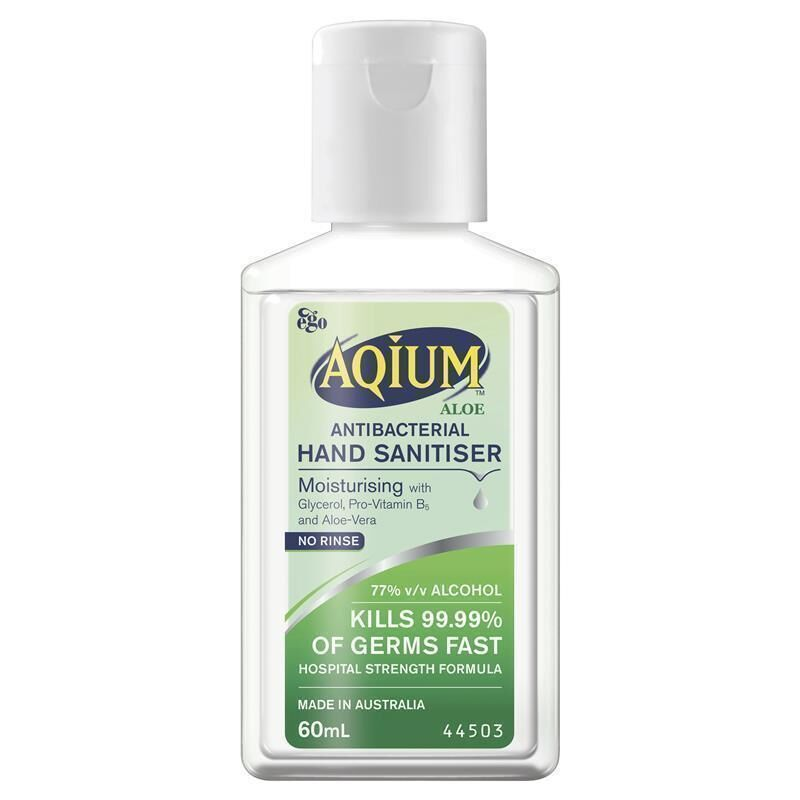 Ego Aqium Antibacterial Hand Sanitiser Aloe 60ml