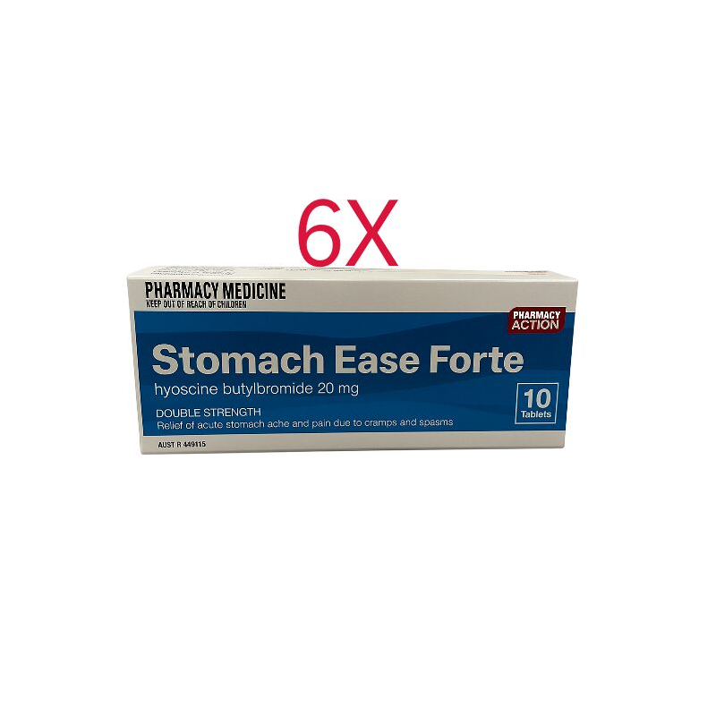Pharmacy Action Stomach Ease Forte Hyoscine Butylbromide 20mg 60 Tablets